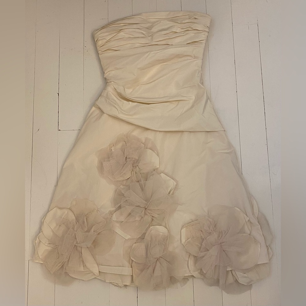 BCBG MaxAzria Strapless Appliqué Dress